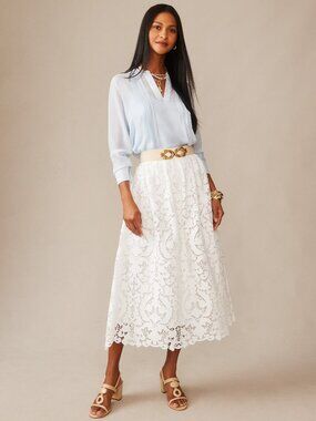J McLaughlin Callie Lace Skirt - Off White NEW